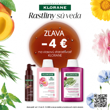 Zľava 4 € na vlasovú starostlivosť Klorane