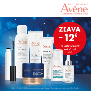 Zľava 12 € na všetky prípravky Avene nad 40 €