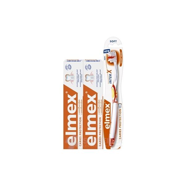 ELMEX CARIES PROTECTION ZUBNÁ PASTA DUOPACK+KEFKA