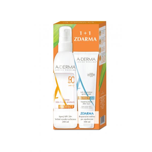 A-Derma Protect Sprej SPF 50+ 200ml + Reparačné mlieko po opaľovaní 100ml