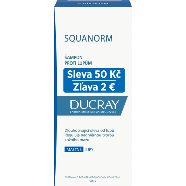 Ducray Squanorm liečebný šampón proti mastným lupinám 200ml