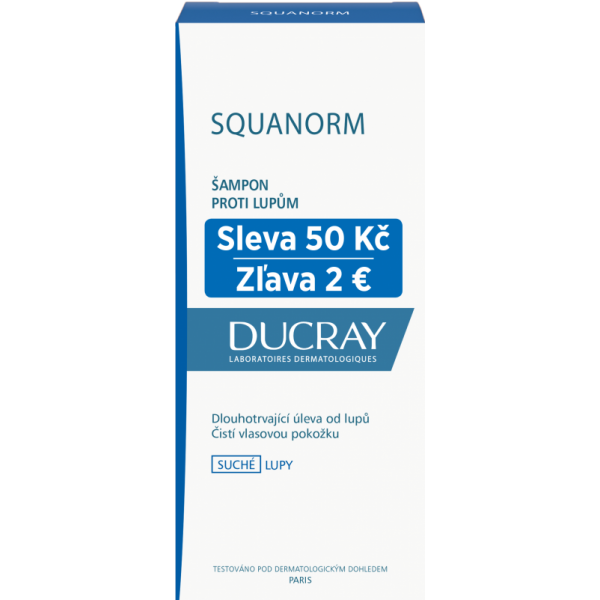 DUCRAY SQUANORM SHAMP - PELLICULES SÉCHES (zľava)