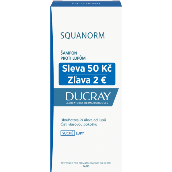 Ducray Squanorm liečebný šampón proti suchým lupinám 200ml