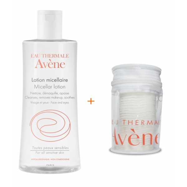 Avene Micelárna voda 400ml + odličovacie tampóny