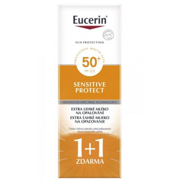 Eucerin Extra ľahké mlieko na opaľovanie SPF 50 2x150ml