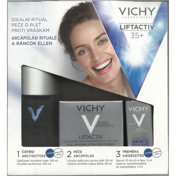 Vichy Liftactiv 35+ krém proti vráskam, micelárna voda a očné sérum pre suchú pleť